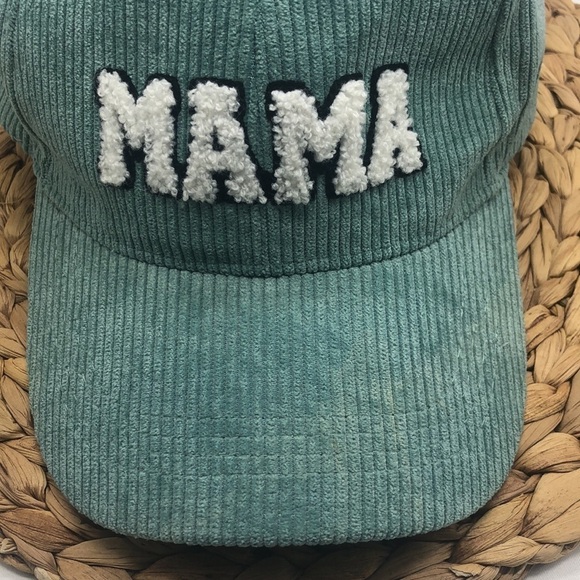 MAMA Aqua Green Corduroy Baseball Cap - Picture 7 of 7